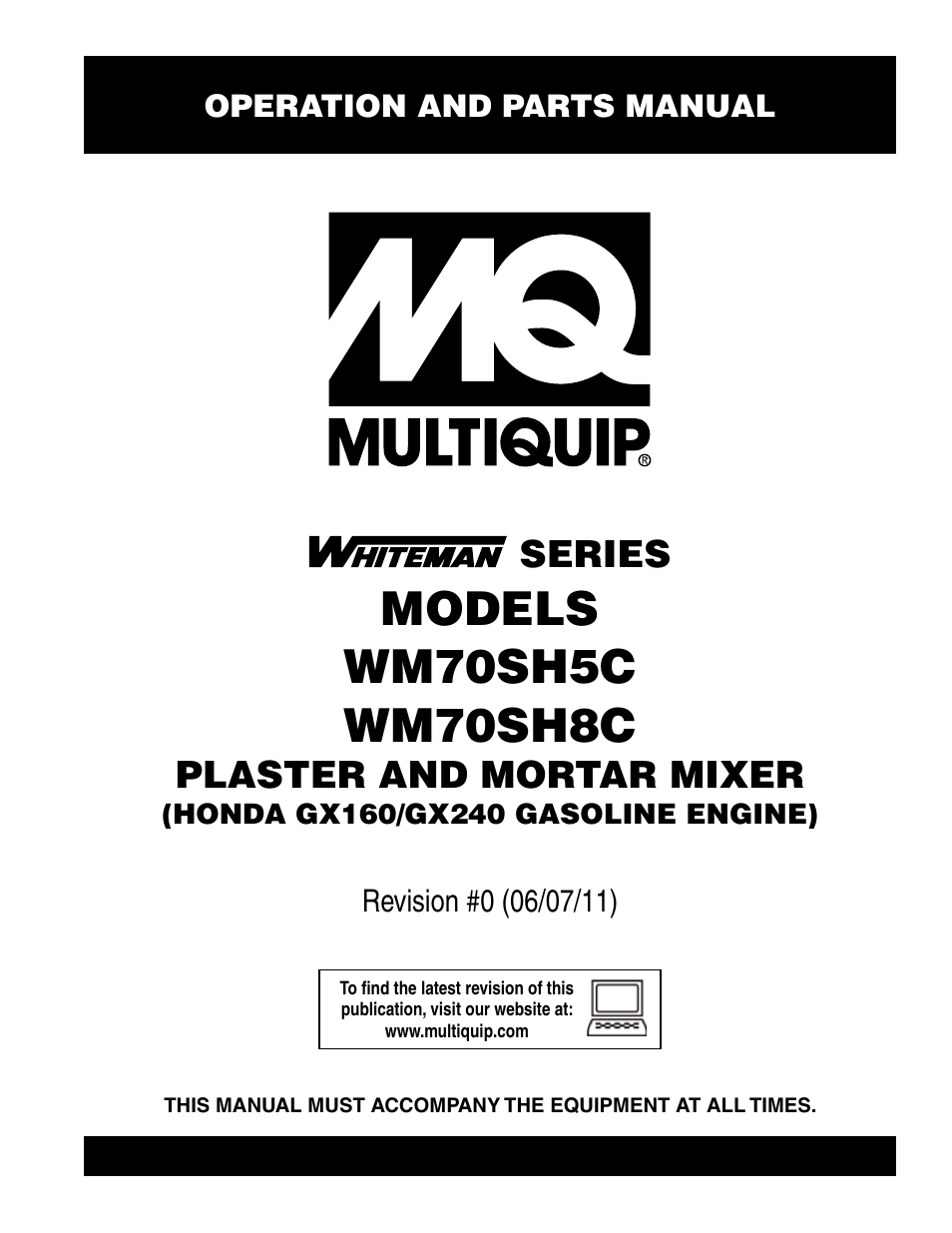 Multiquip WM70SH8C User Manual | 54 pages