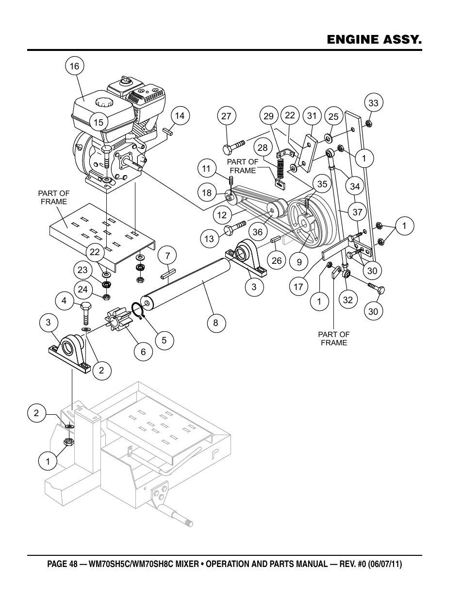 Engine assy | Multiquip WM70SH8C User Manual | Page 48 / 54