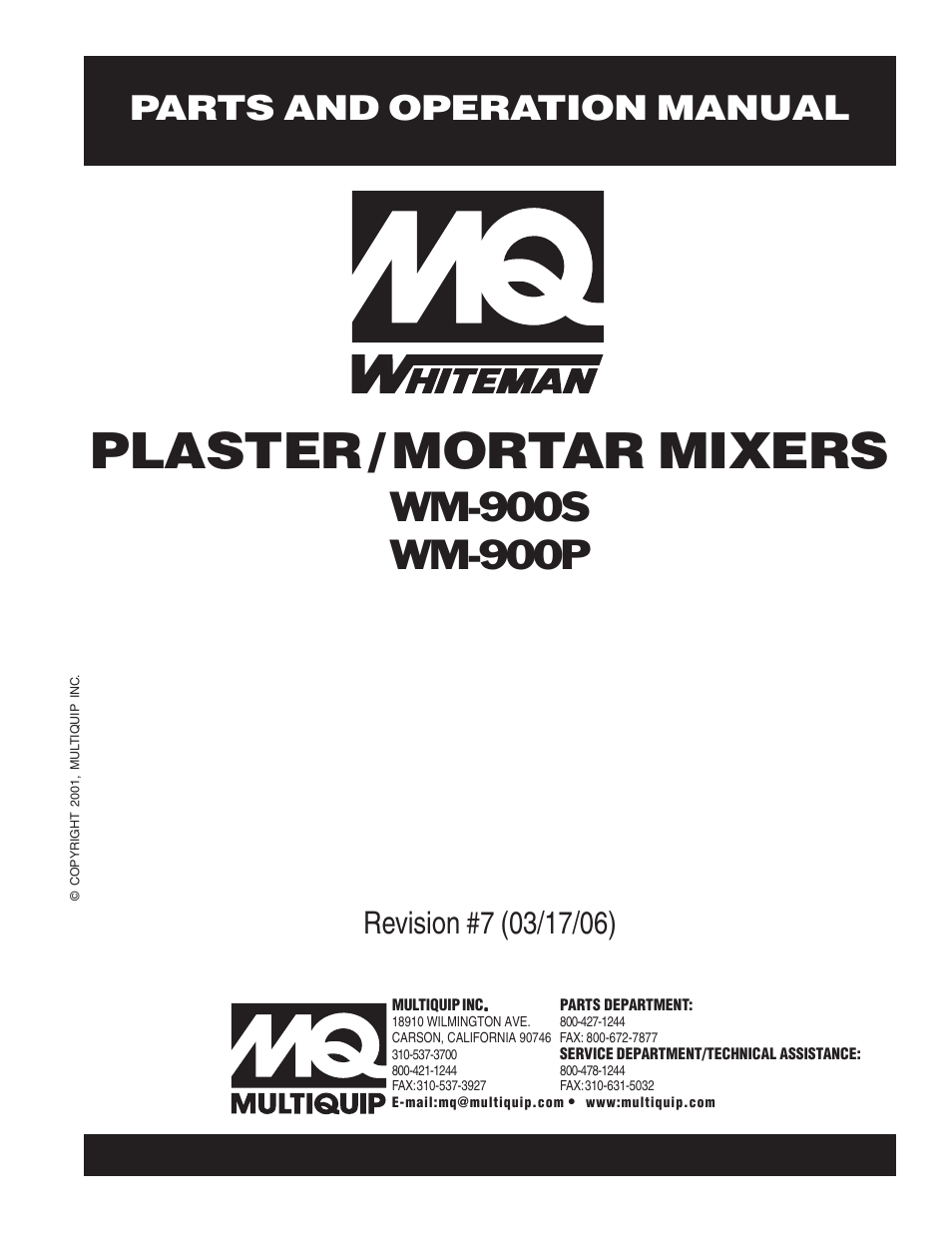 Multiquip WM900P User Manual | 30 pages