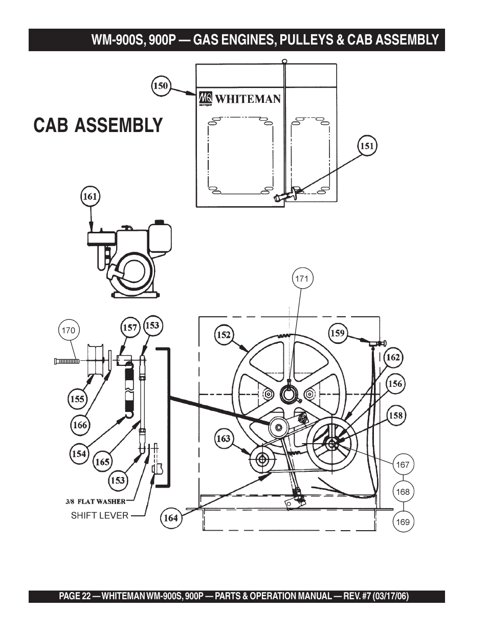 Cab assembly | Multiquip WM900P User Manual | Page 22 / 30