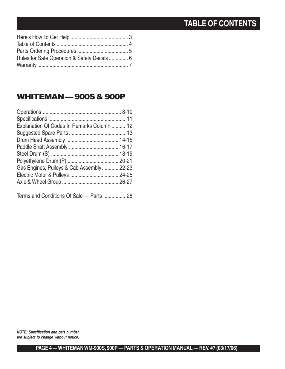Multiquip WM900P User Manual | Page 4 / 30