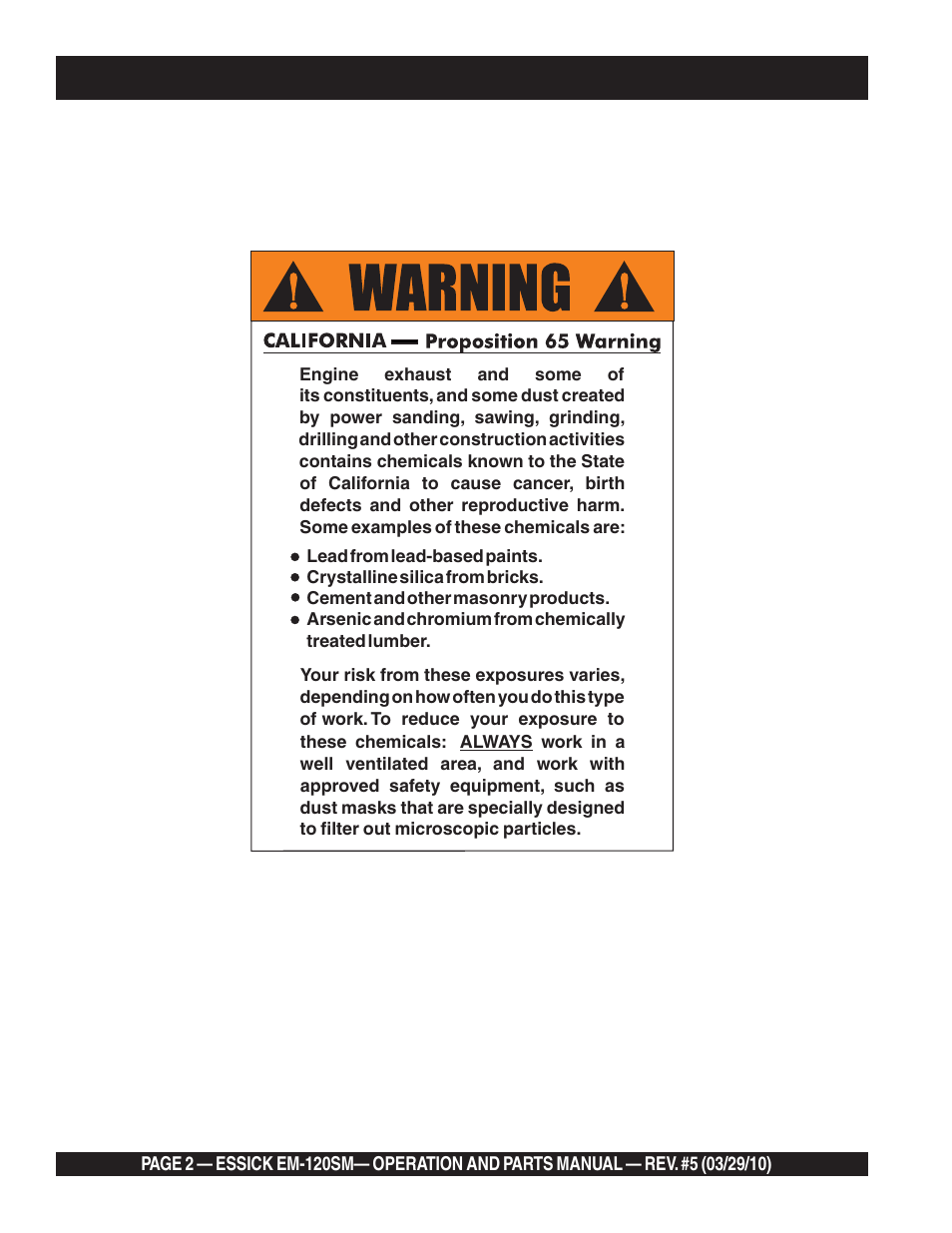 Multiquip EM120SM User Manual | Page 2 / 42