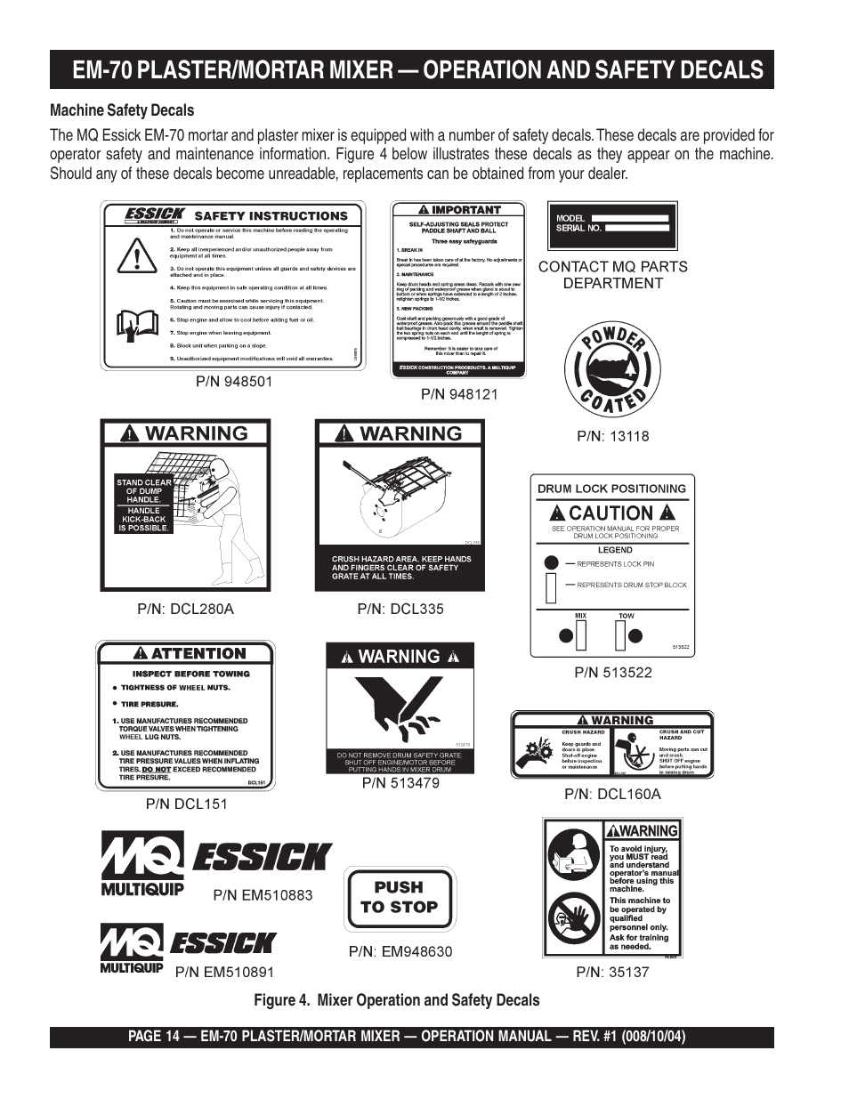 Multiquip EM70P User Manual | Page 14 / 40