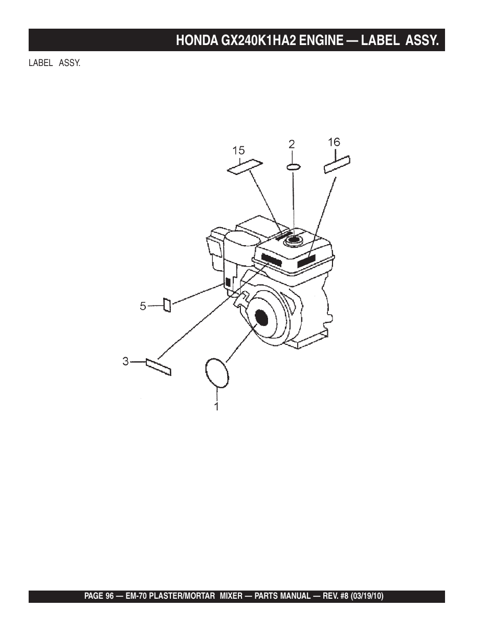 Multiquip EM70P User Manual | Page 96 / 100