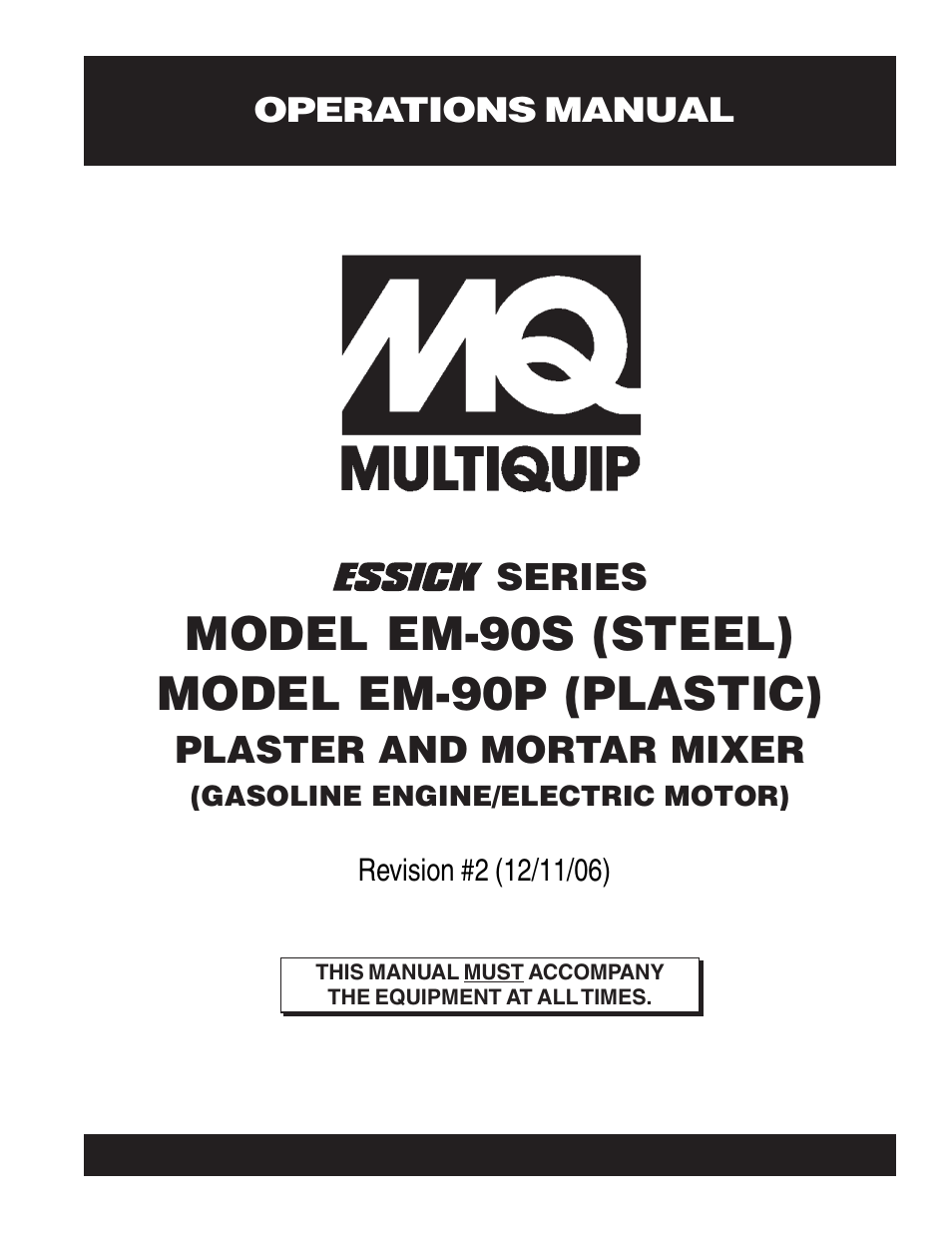 Multiquip EM90P User Manual | 40 pages