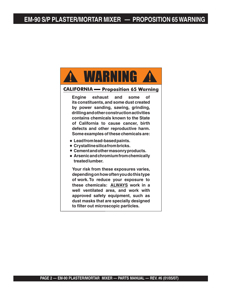 Multiquip EM90P User Manual | Page 2 / 66