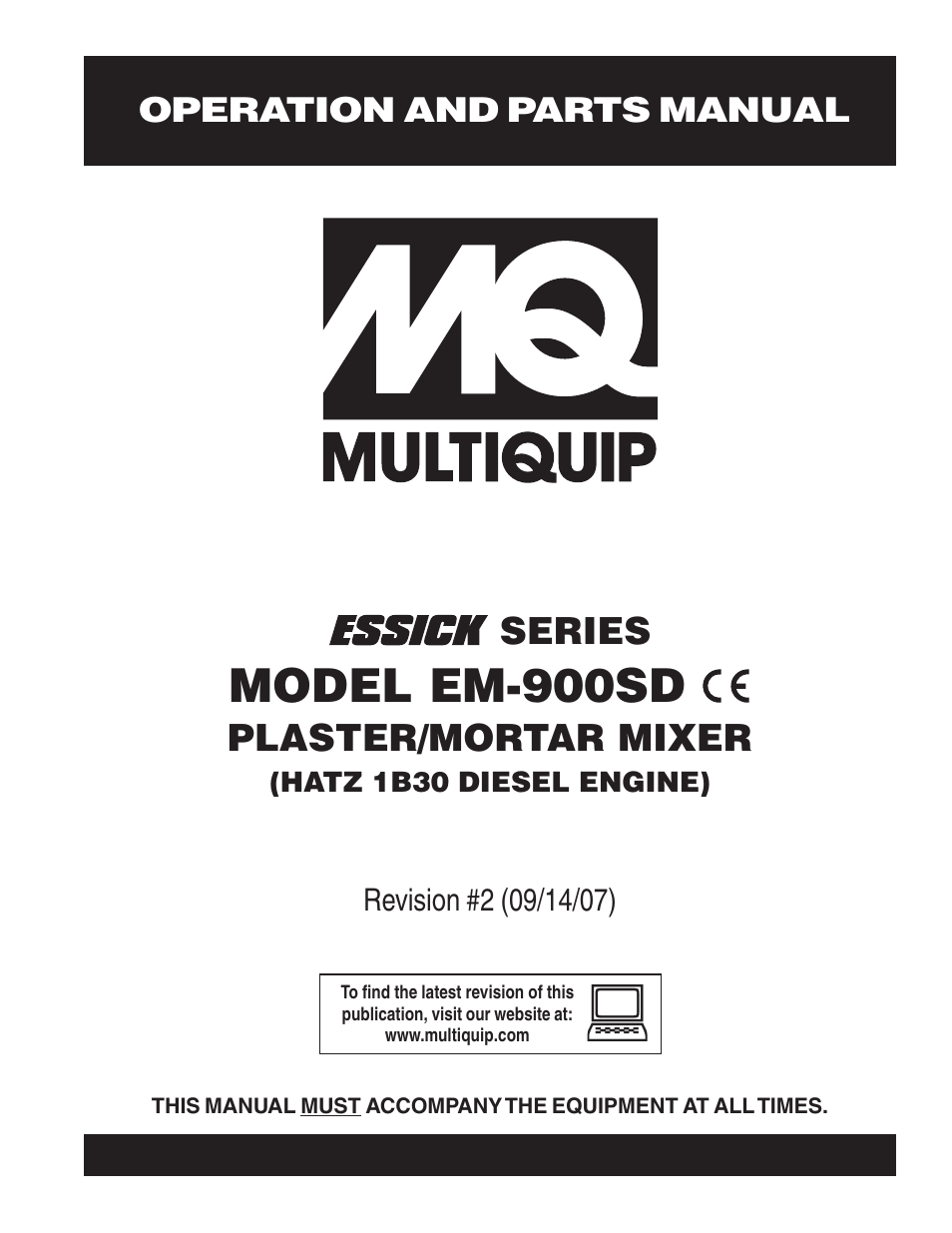 Multiquip EM900SDCE User Manual | 44 pages