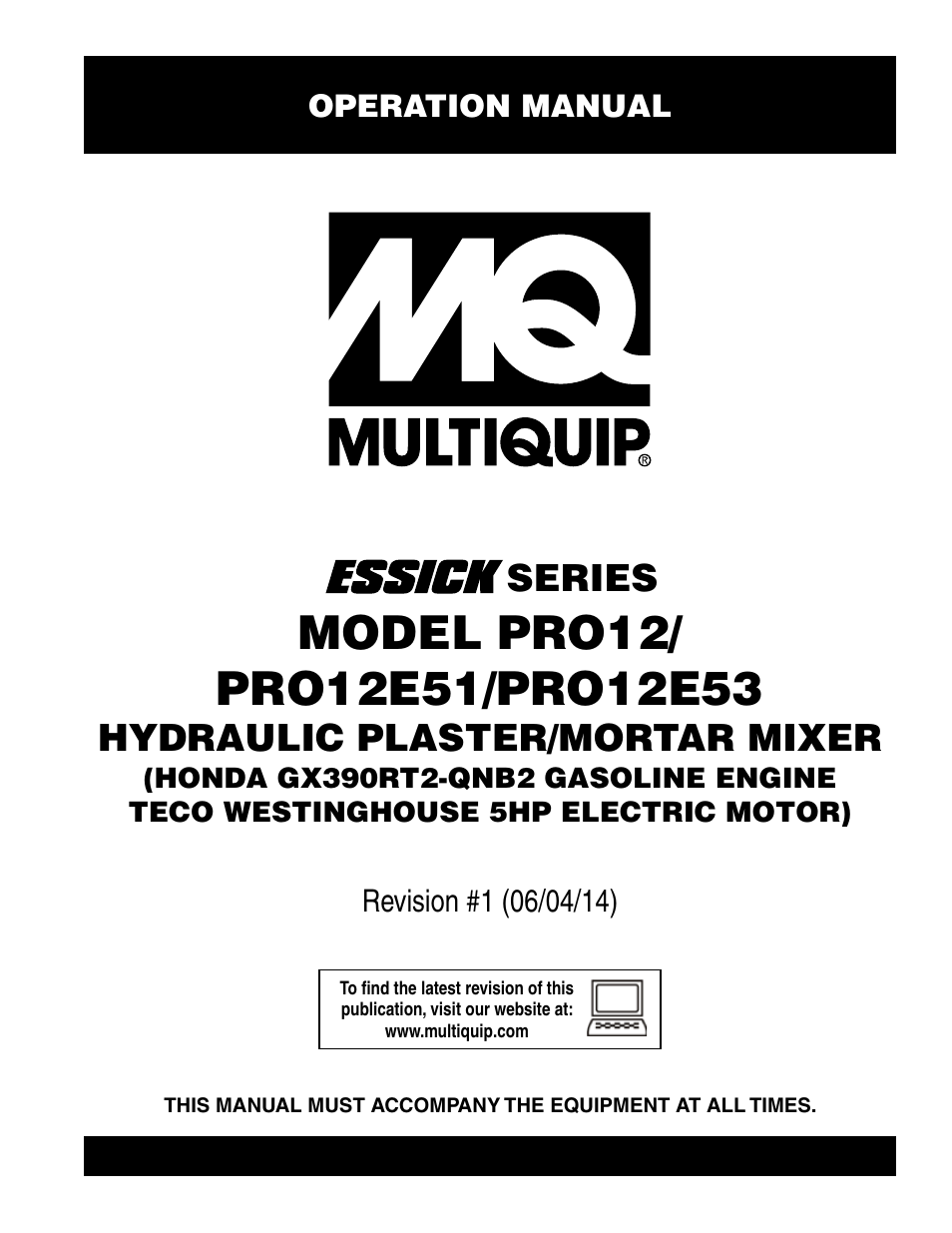 Multiquip PRO12E53 User Manual | 38 pages