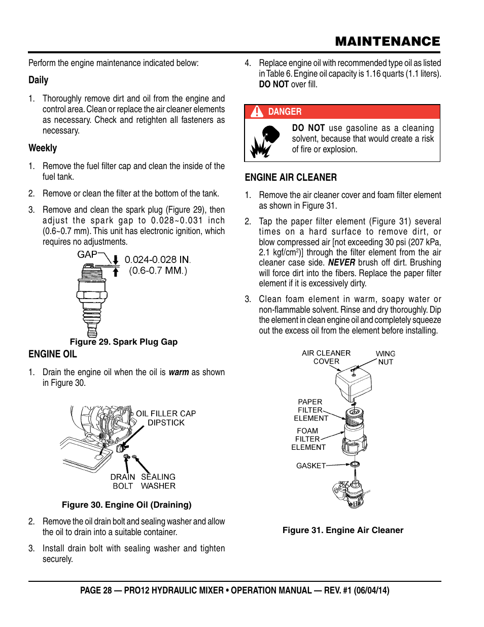 Maintenance | Multiquip PRO12E53 User Manual | Page 28 / 38