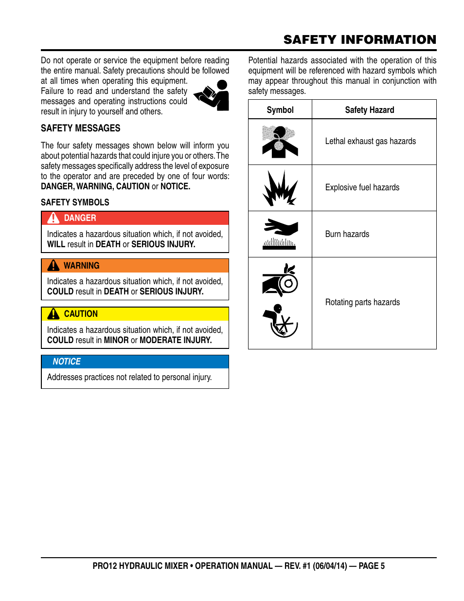 Safety information | Multiquip PRO12E53 User Manual | Page 5 / 38