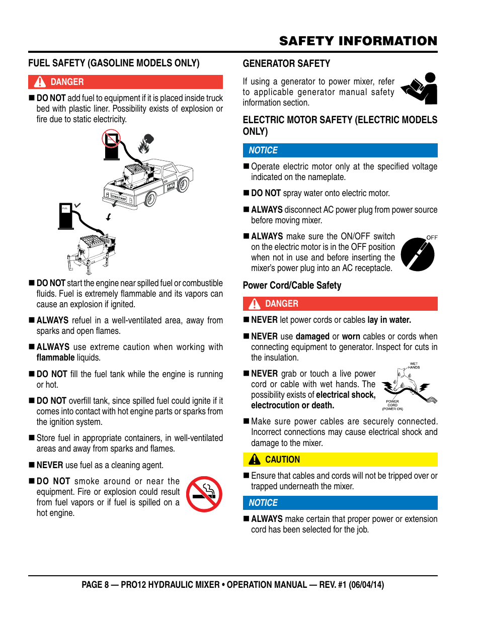 Safety information | Multiquip PRO12E53 User Manual | Page 8 / 38