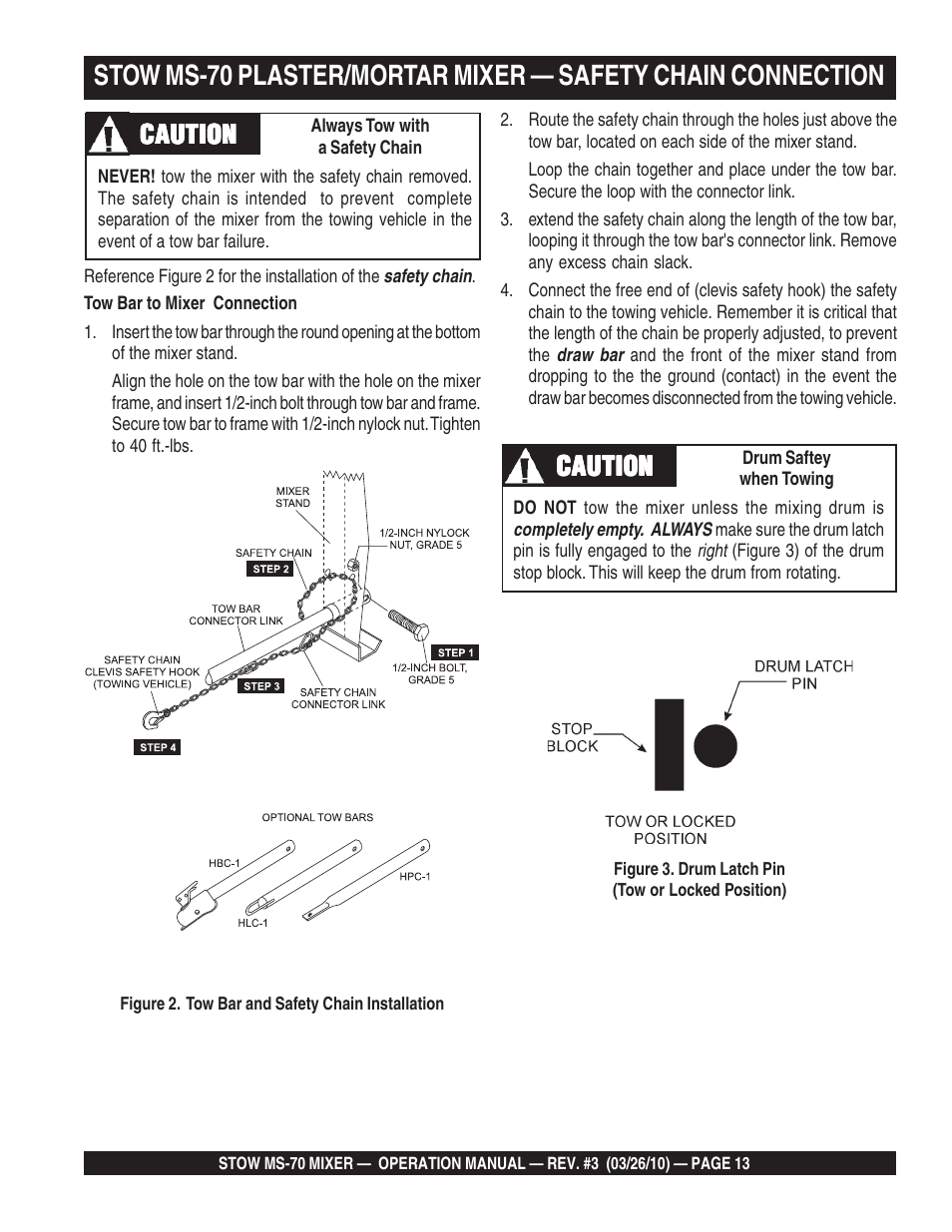 Caution | Multiquip MS70 User Manual | Page 13 / 94