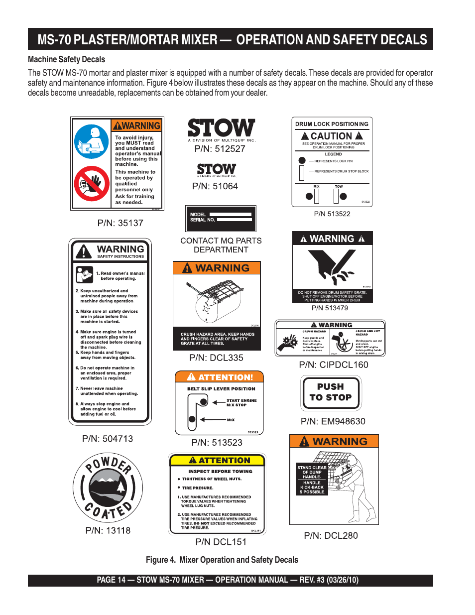 Multiquip MS70 User Manual | Page 14 / 94