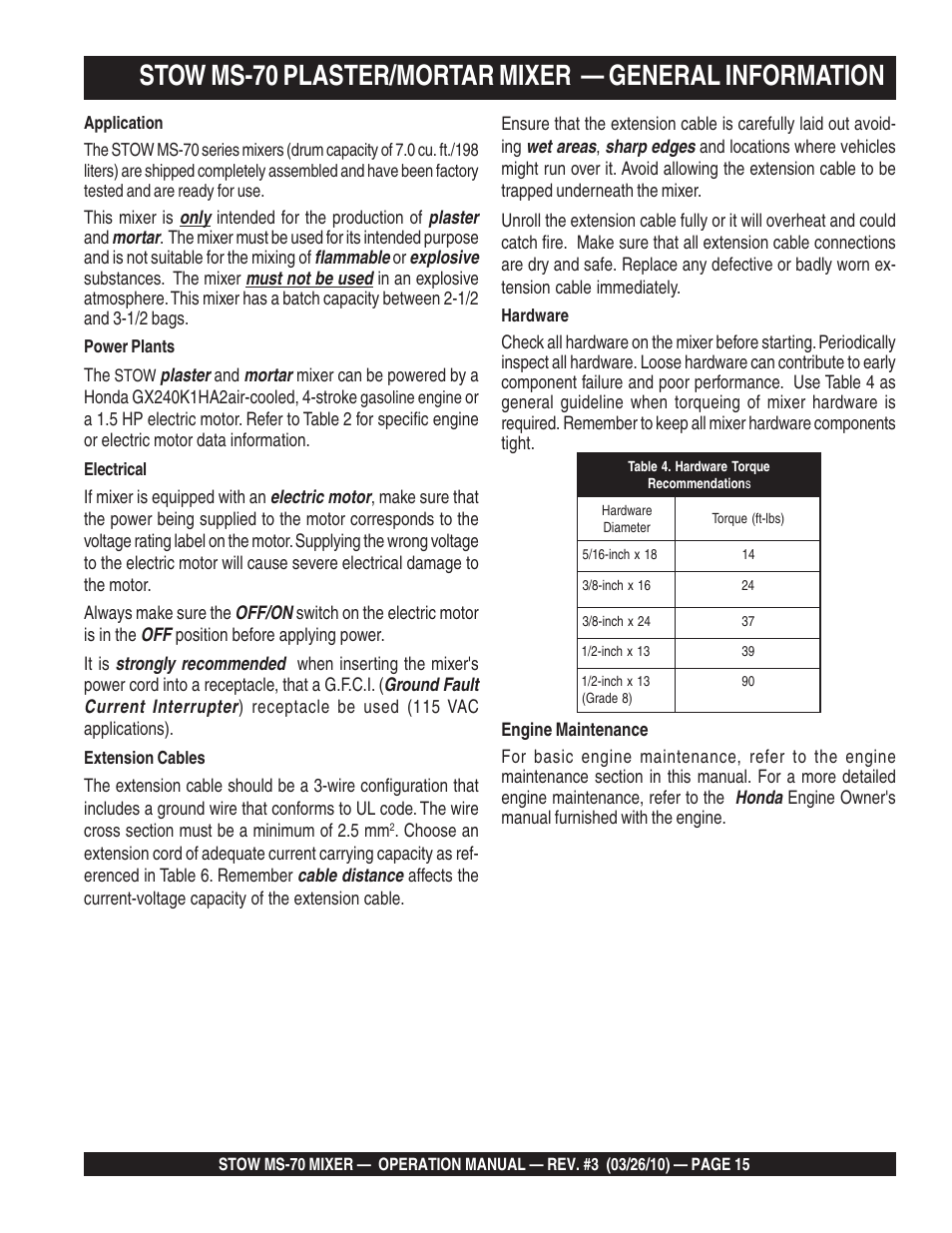 Multiquip MS70 User Manual | Page 15 / 94