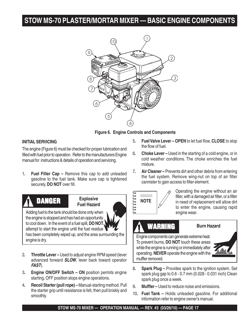 Danger, Warning | Multiquip MS70 User Manual | Page 17 / 94