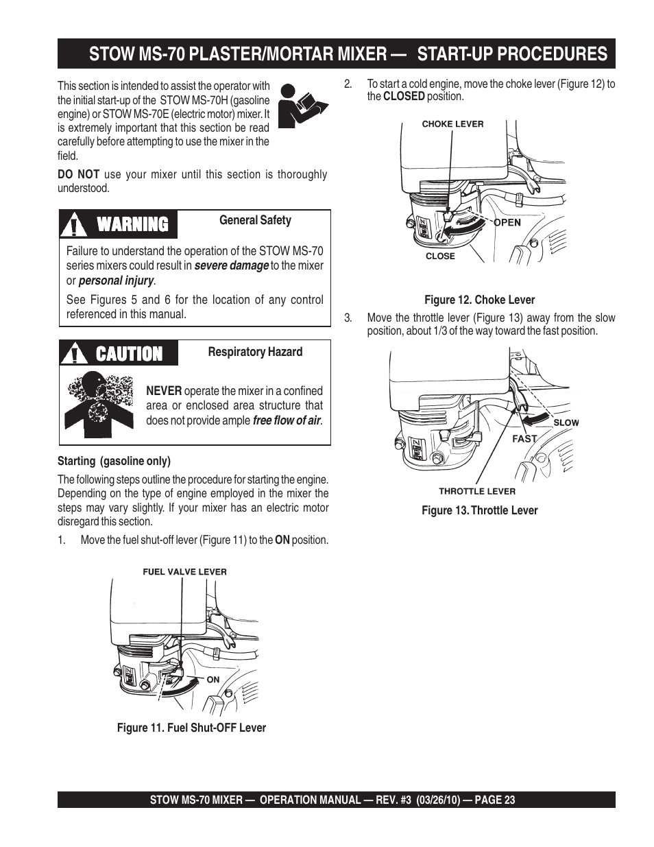 Warning, Warning caution caution caution caution caution | Multiquip MS70 User Manual | Page 23 / 94