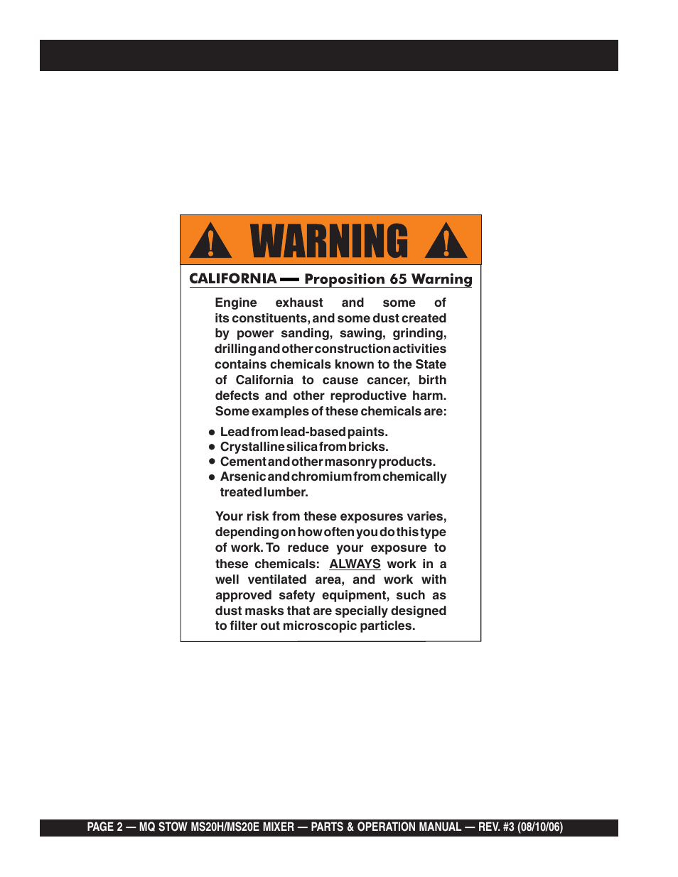 Multiquip MS20E User Manual | Page 2 / 88