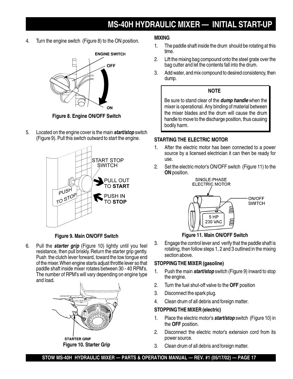 Ms-40h hydraulic mixer — initial start-up | Multiquip MS40H User Manual | Page 17 / 48