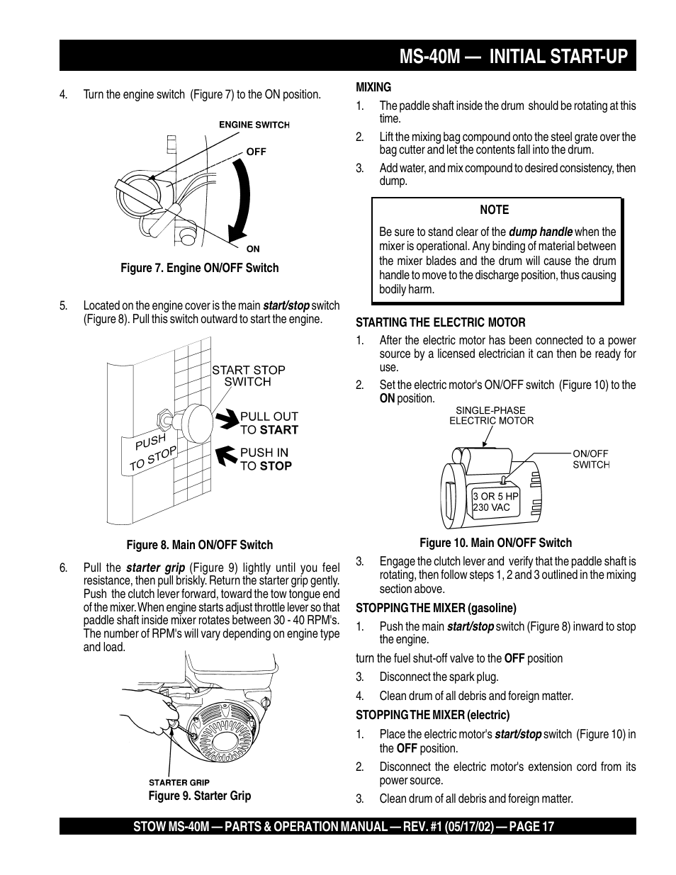 Ms-40m — initial start-up | Multiquip MS40M User Manual | Page 17 / 46