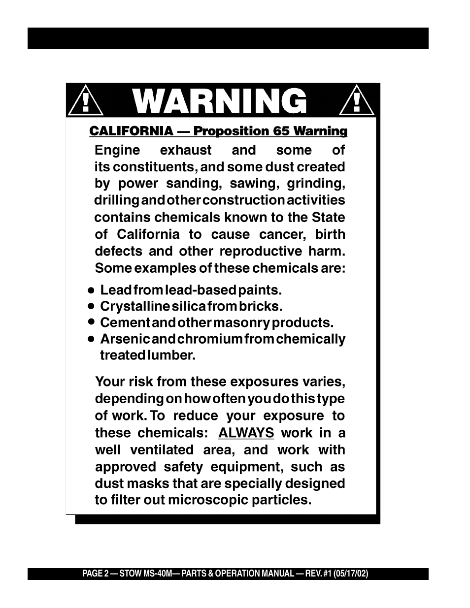 Multiquip MS40M User Manual | Page 2 / 46