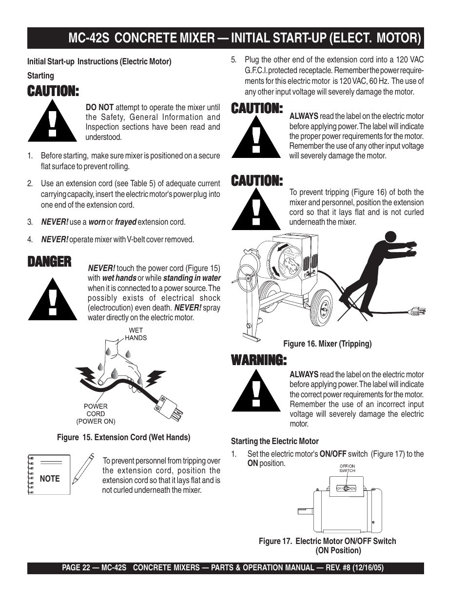 Caution, Danger, Warning | Multiquip MC42S User Manual | Page 22 / 84