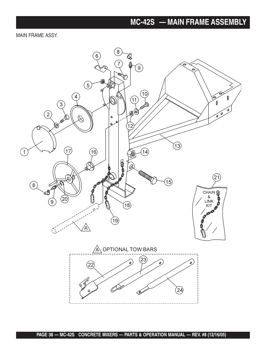 Mc-42s — main frame assembly | Multiquip MC42S User Manual | Page 38 / 84