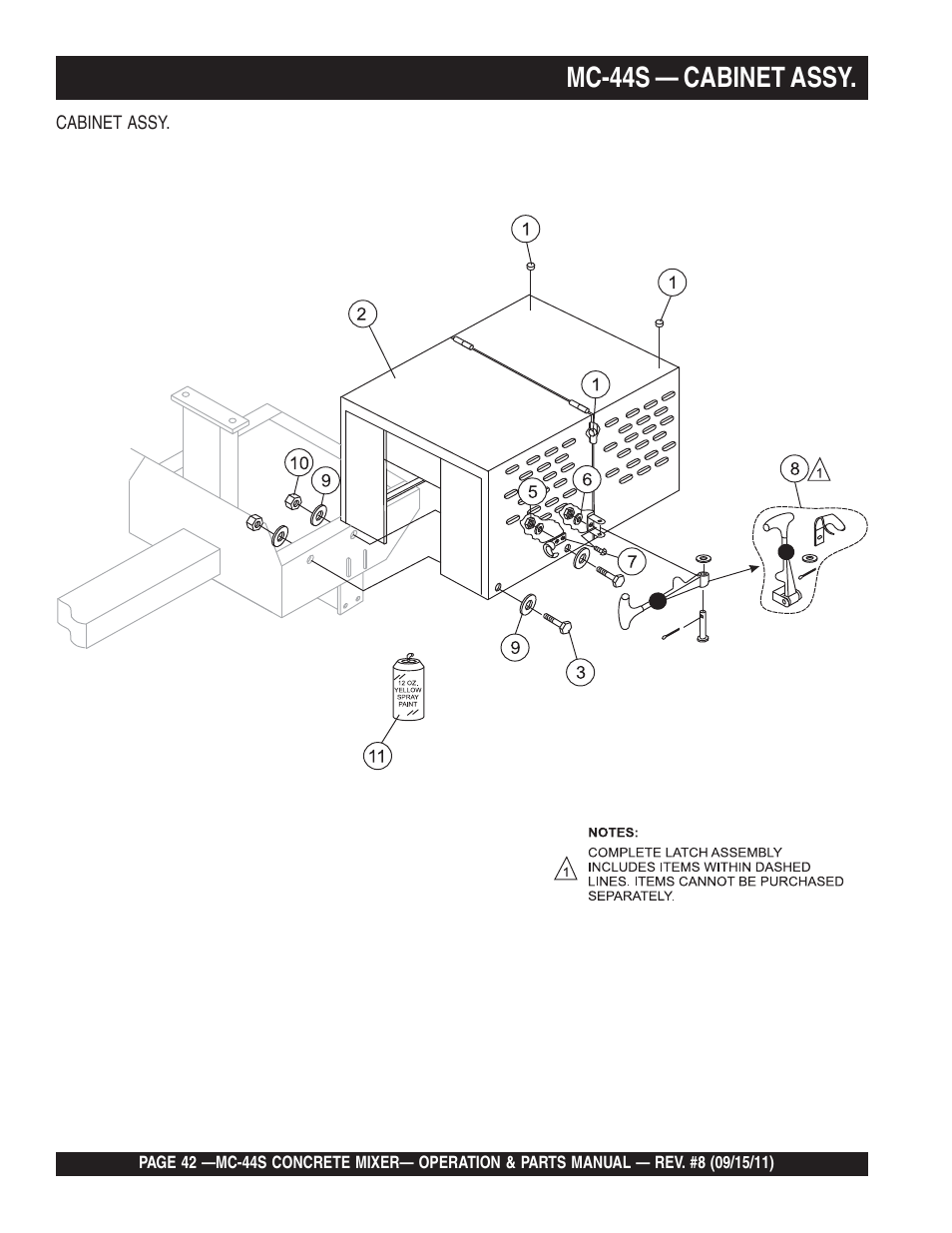 Mc-44s — cabinet assy | Multiquip MC44S User Manual | Page 42 / 84
