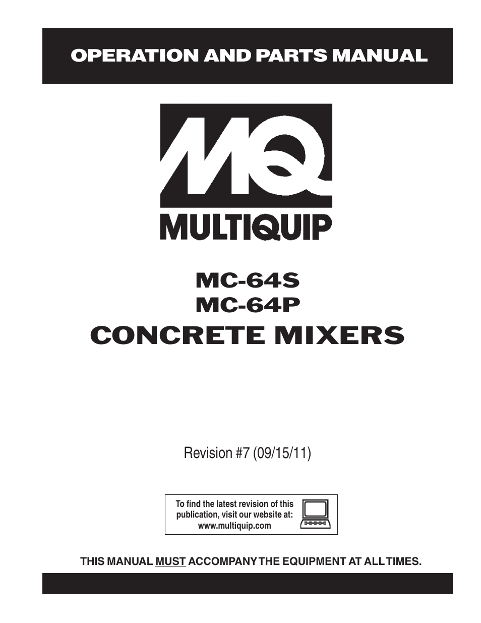 Multiquip MC64P User Manual | 116 pages