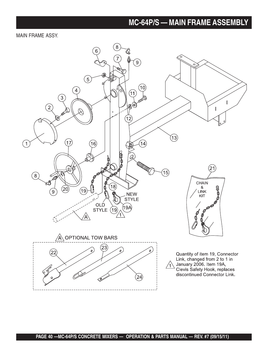 Mc-64p/s — main frame assembly | Multiquip MC64P User Manual | Page 40 / 116