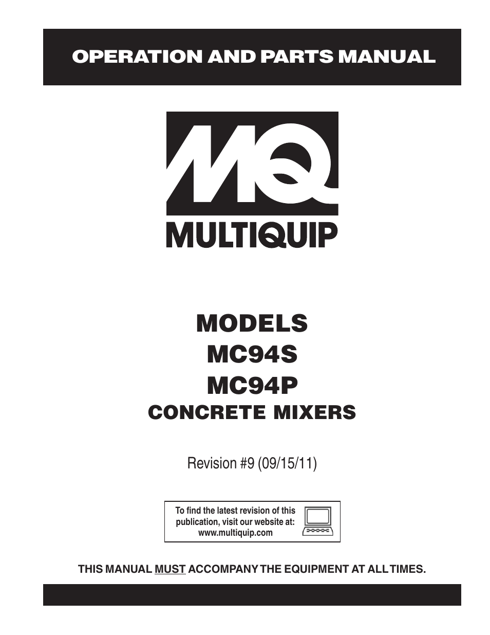 Multiquip MC94S_P User Manual | 84 pages