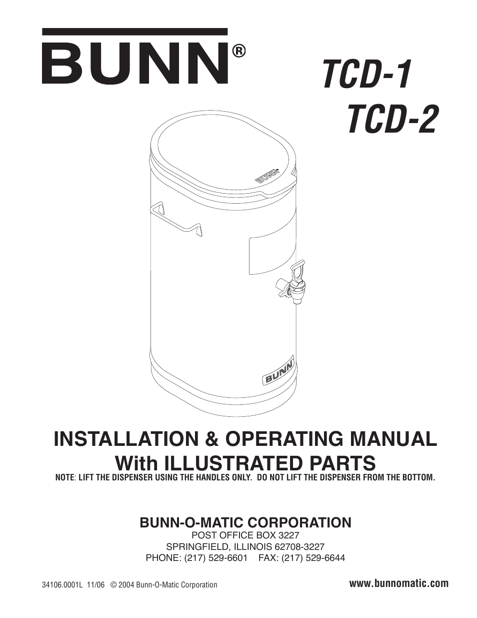 Bunn TCD-2 User Manual | 18 pages