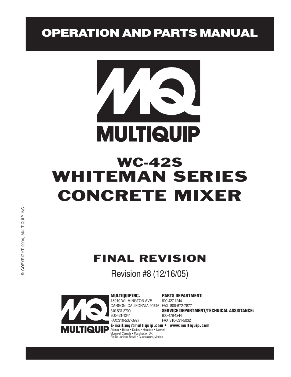 Multiquip WC42S User Manual | 84 pages