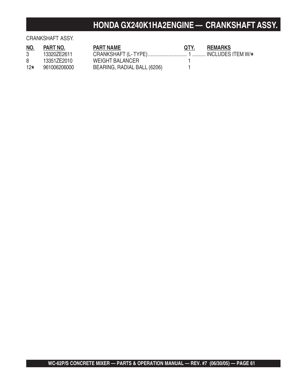 Multiquip WC62S_P User Manual | Page 61 / 120