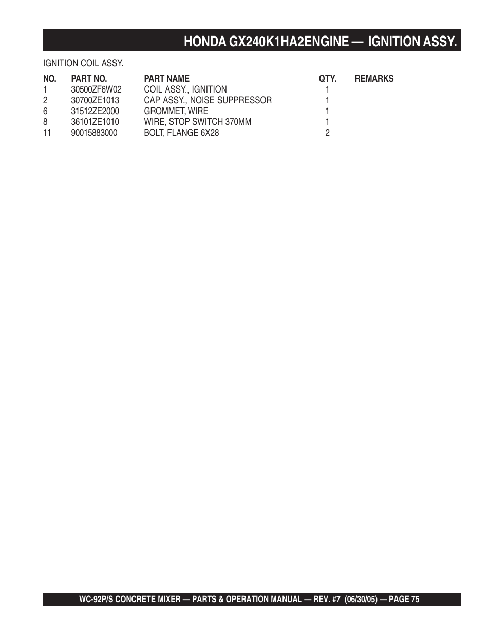 Multiquip WC92S_P User Manual | Page 75 / 86