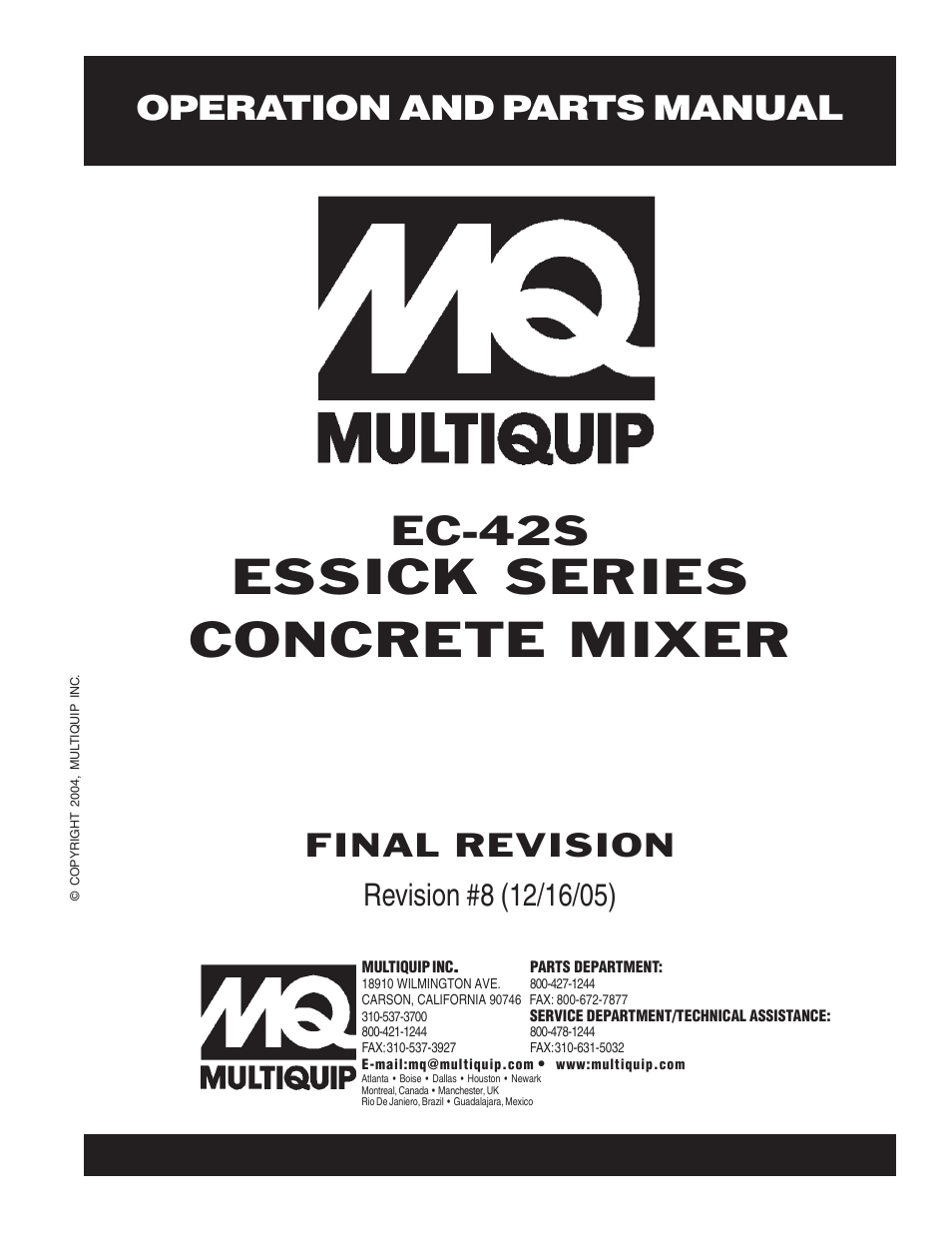 Multiquip EC42S User Manual | 84 pages