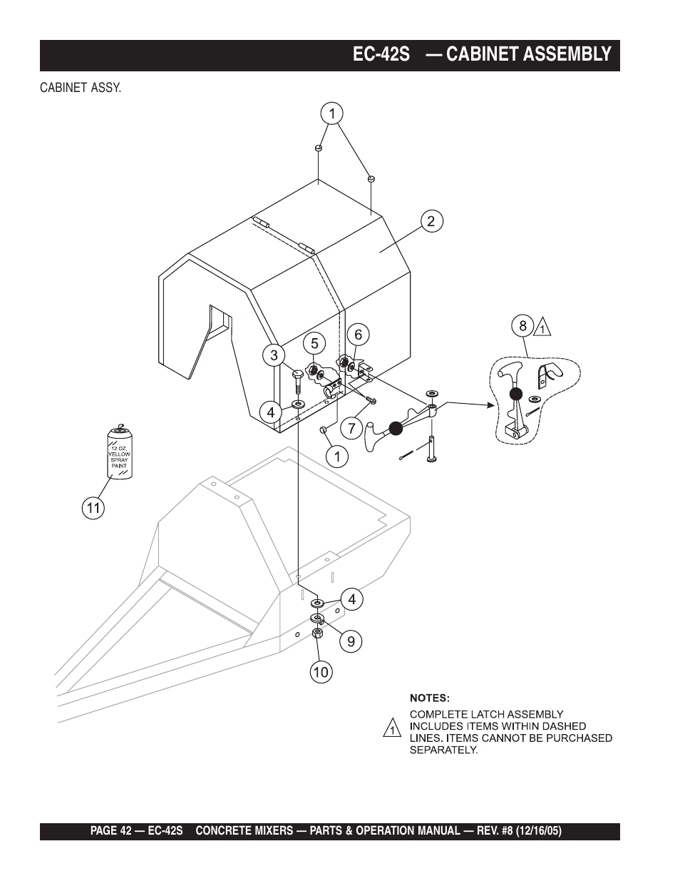 Ec-42s — cabinet assembly | Multiquip EC42S User Manual | Page 42 / 84