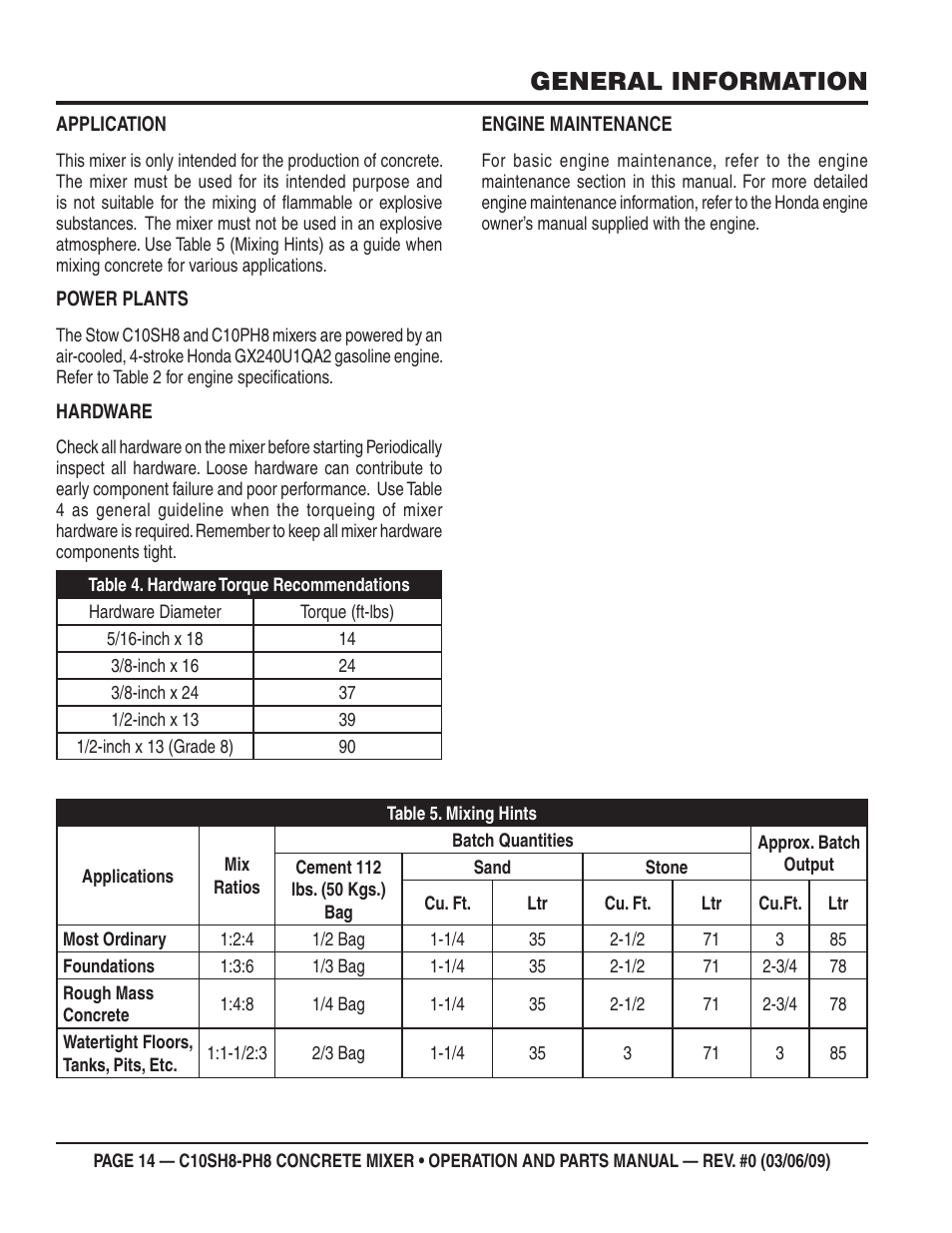 General information | Multiquip C10PH8 User Manual | Page 14 / 50