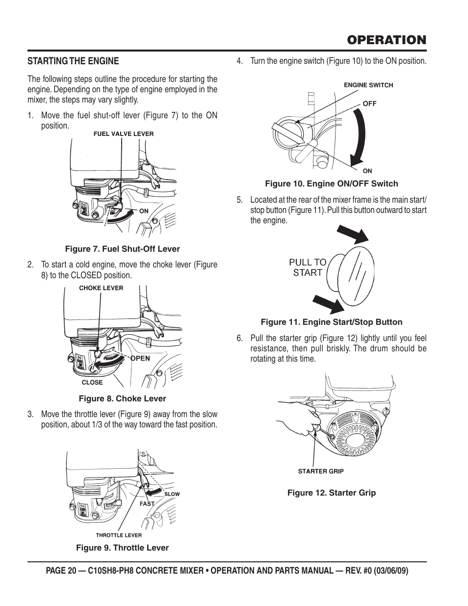 Operation | Multiquip C10PH8 User Manual | Page 20 / 50