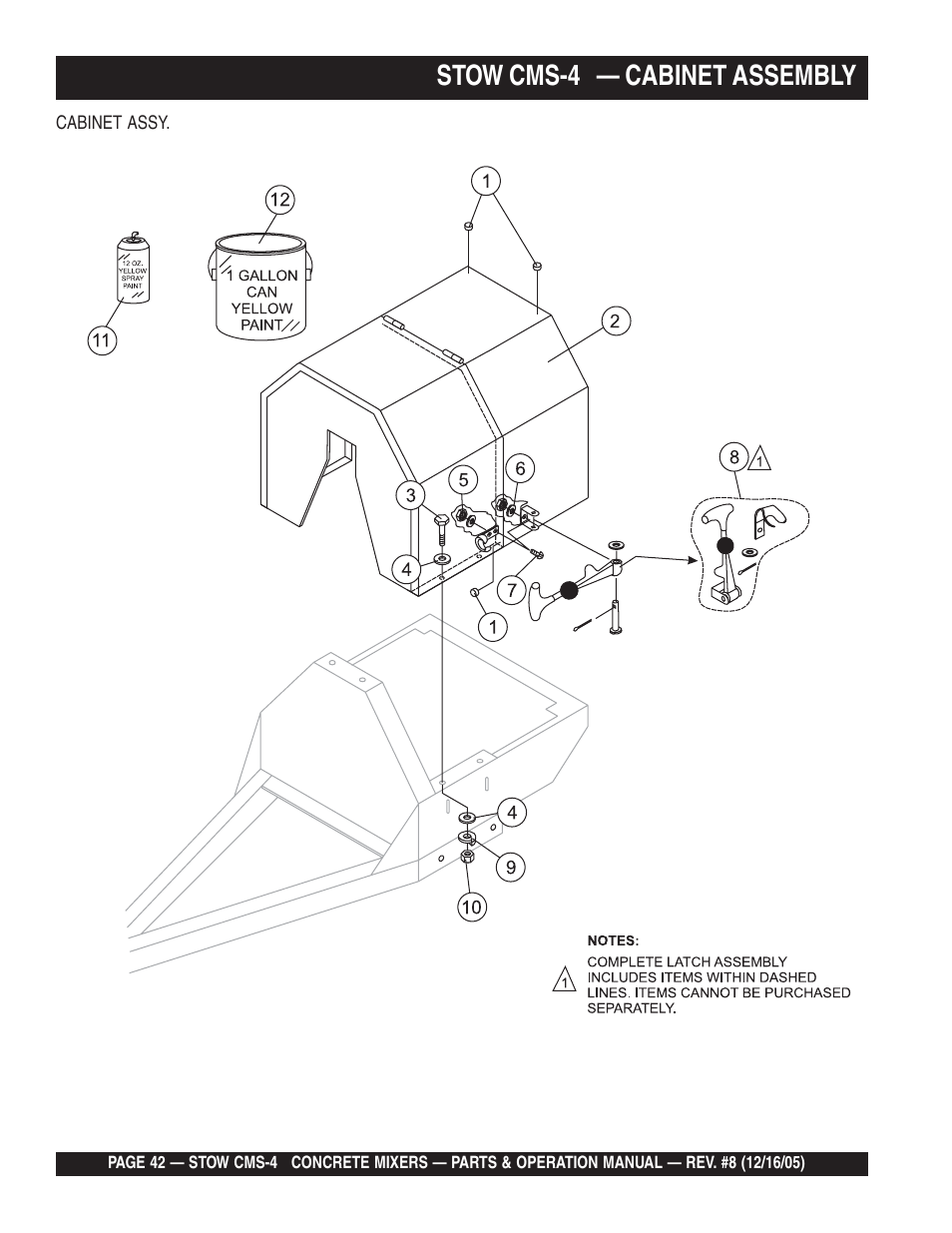 Stow cms-4 — cabinet assembly | Multiquip CMS4S User Manual | Page 42 / 84