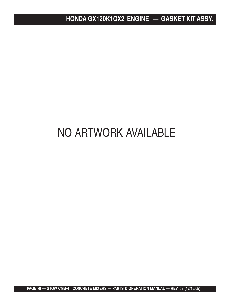 No artwork available | Multiquip CMS4S User Manual | Page 78 / 84