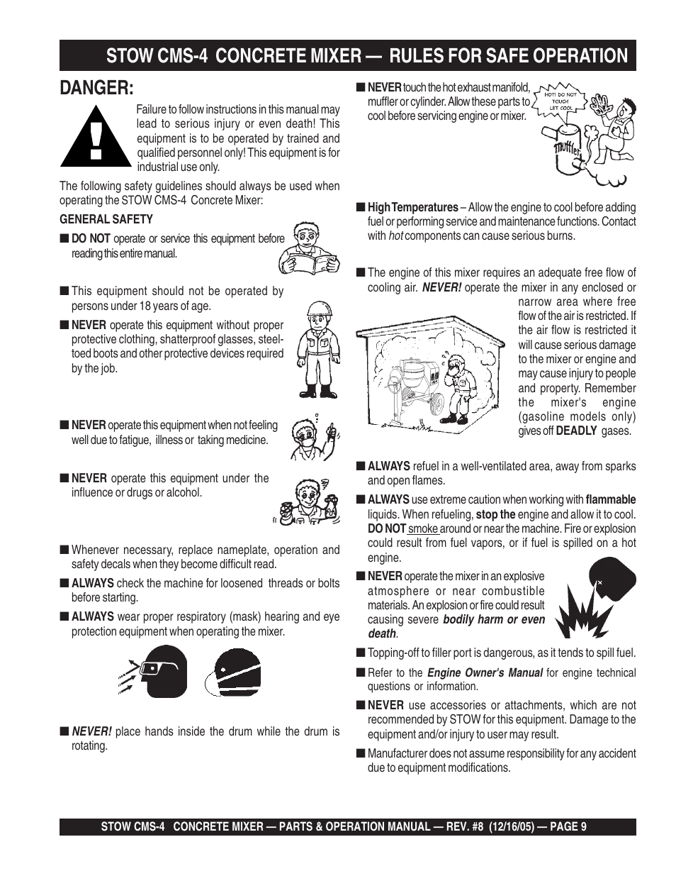 Danger | Multiquip CMS4S User Manual | Page 9 / 84