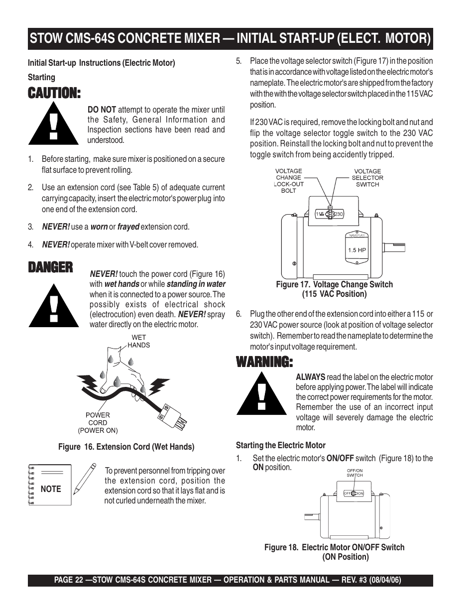 Caution, Danger, Warning | Multiquip CMS64S User Manual | Page 22 / 114