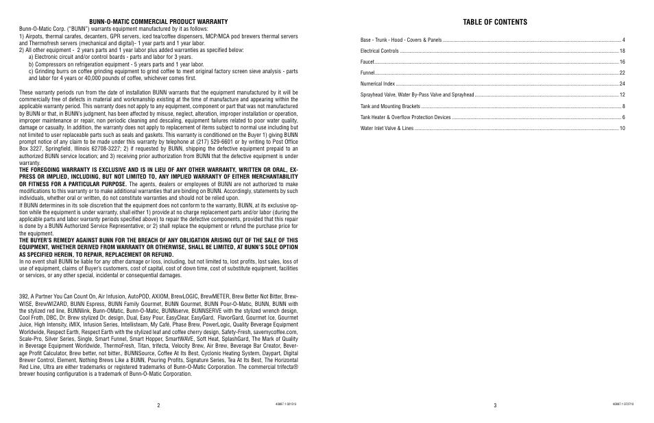 Bunn TITAN SINGLE 2 User Manual | Page 2 / 13