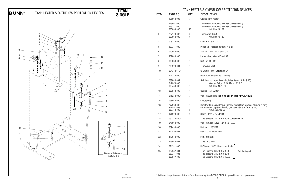 Titan single, Tank heater & overflow protection devices | Bunn TITAN SINGLE 2 User Manual | Page 4 / 13