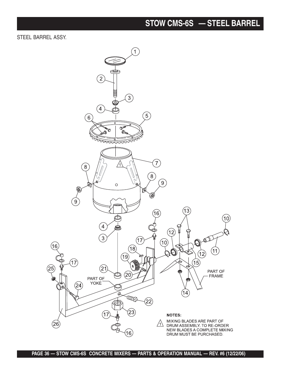 Stow cms-6s — steel barrel | Multiquip CMS6S User Manual | Page 36 / 118