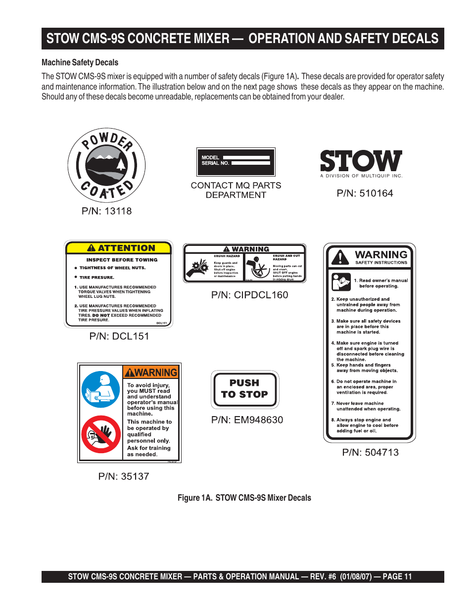 Multiquip CMS9 User Manual | Page 11 / 84