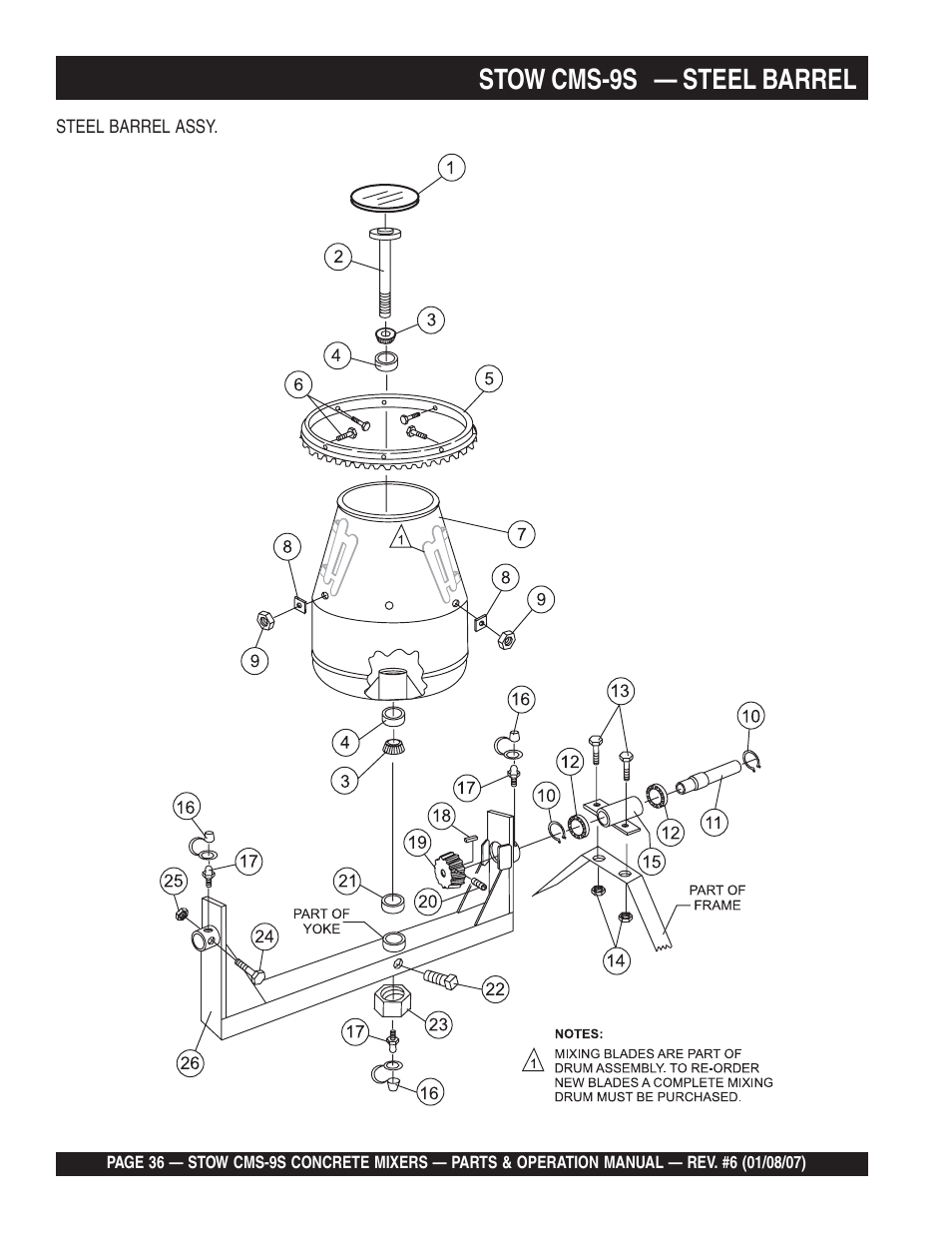 Stow cms-9s — steel barrel | Multiquip CMS9 User Manual | Page 36 / 84