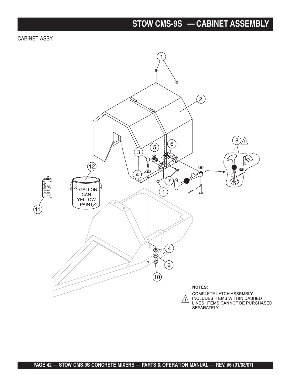 Stow cms-9s — cabinet assembly | Multiquip CMS9 User Manual | Page 42 / 84