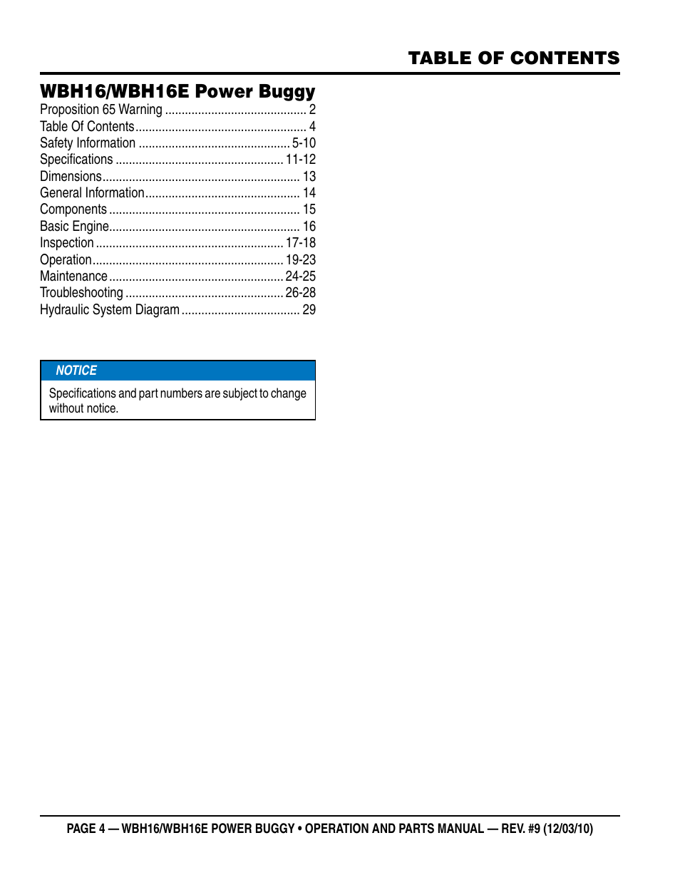 Multiquip WBH16_16E User Manual | Page 4 / 30