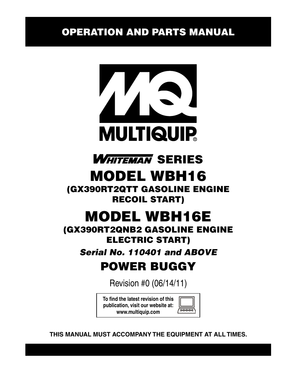 Multiquip WBH16_16E User Manual | 64 pages